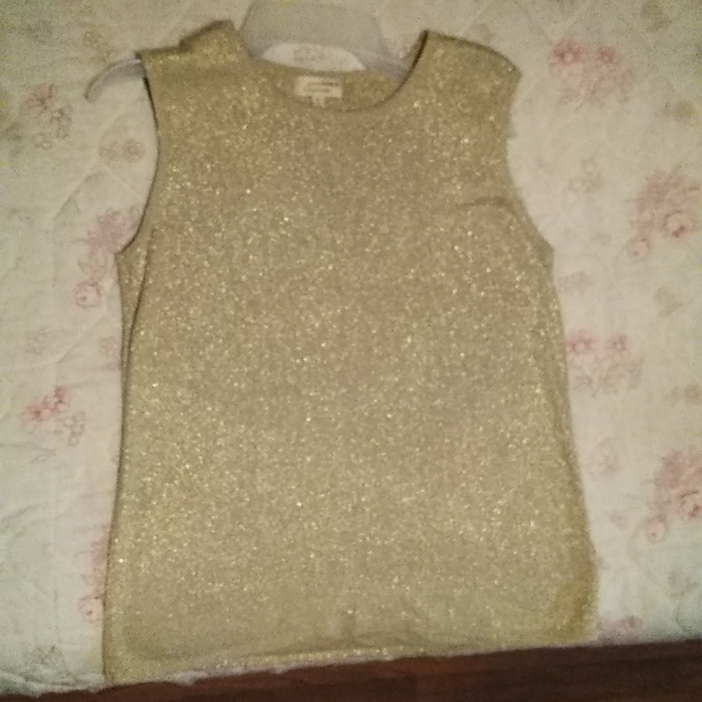 Gold sparkle tank top